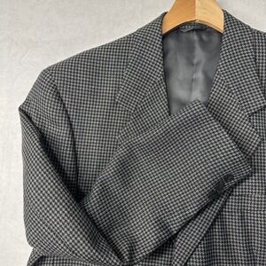 Bert Pulitzer Mens Houndstooth‎ Blazer Size 40R Wool Blend Sport Coat Jacket